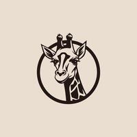 AI generated colored giraffe head and neck logo.Isolated concept vector animal with giraffe animal face in simple style.