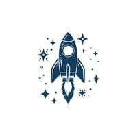 AI generated vector template Rocket launch logo concept design