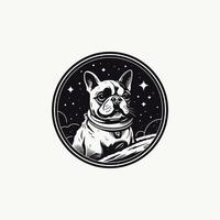 AI generated Dog in space logo vector icon design template