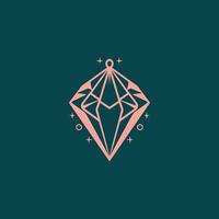 AI generated diamond logo icon vector geometric diamond art Jewelry shop sign.