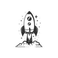 AI generated vector template Rocket launch logo concept design