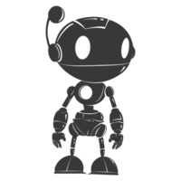 ai generato silhouette carino robot nero colore solo pieno corpo png
