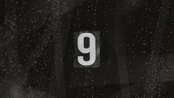 Countdown, the number 9 is shown on a black background video