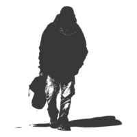 AI generated Silhouette homeless black color only full body png