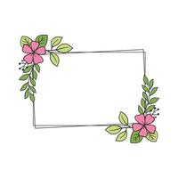 Floral frame with wild flowers vector