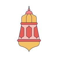 Islamic lantern decorative lighting flat design vector