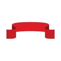 Red ribbon banner. Sticker and decoration for app and web. Label, badge and borders collection. vector