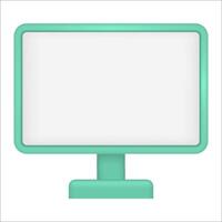 Computer pc monitor web icon. Computer monitor display with empty screen isolated on white background. vector