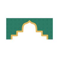 Green Islamic shape frame. Arabian muslim shape vector