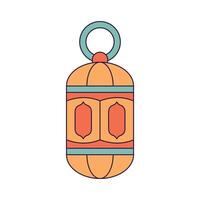 Islamic lantern decorative lighting flat design vector