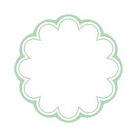 Cute scallop border frame element vector