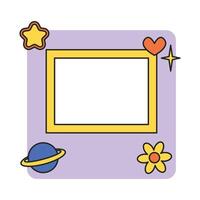 Border frame with groovy style vector