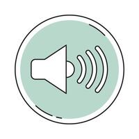 Sound icon with round button symbol vector