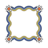 Border frame with groovy style vector