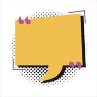 Blank quote frame speech bubble with halftone vector