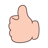 Thumbs up like. finger hand gesture. Approve symbol. vector