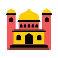 Mosque islamic building, flat design vector