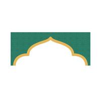 Green Islamic shape frame. Arabian muslim shape vector