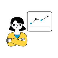 Girl shows improved statistical results vector