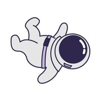 Astronauts floating in space. space astronomy cartoon style vector
