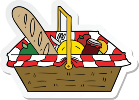 klistermärke av en tecknad picknickkorg png