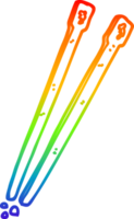 palos de chop de dibujos animados de dibujo de línea de degradado de arco iris png