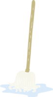 flat color illustration of a cartoon mop png