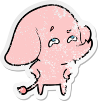 verontruste sticker van een cartoonolifant die zich herinnert png