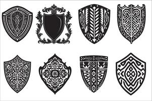 Heraldic shield, Vintage shield silhouette vector