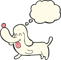 cartoon happy dog with thought bubble png