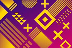 Abstract memphis geometric pattern gradient shape background template vector