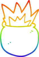 Regenbogengradientenlinie Zeichnung Cartoon explodierender Kessel png