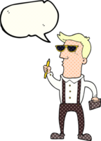 comico libro discorso bolla cartone animato uomo con taccuino png