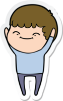 sticker of a cartoon smiling boy png