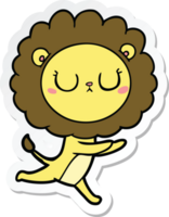 sticker of a cartoon running lion png