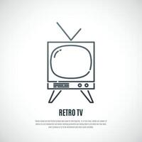 retro televisión icono aislado en blanco antecedentes. vector