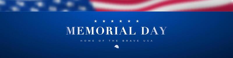 Happy Memorial Day long horizontal banner vector