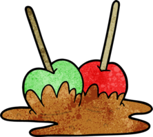 maçãs de caramelo de desenho animado png