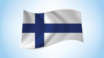 National Flag of Finland - Waving National Flag of Finland - Finland Flag Illustration vector