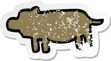 distressed sticker of a cartoon animal symbol png