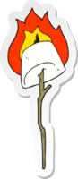 adesivo de um marshmallow torrado de desenho animado png