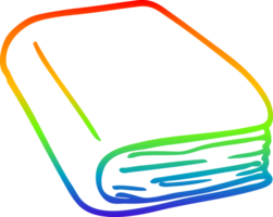 rainbow gradient line drawing of a cartoon brown diary png