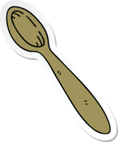 sticker of a quirky hand drawn cartoon wooden spoon png