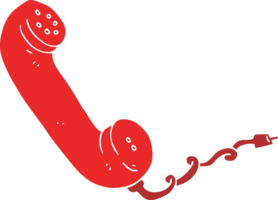 flat color illustration of telephone receiver png