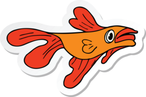 adesivo di un pesce combattente cartone animato png