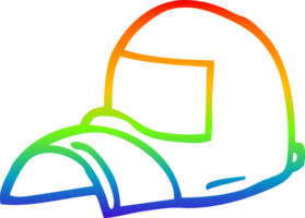 arco Iris gradiente linha desenhando do uma desenho animado boné png
