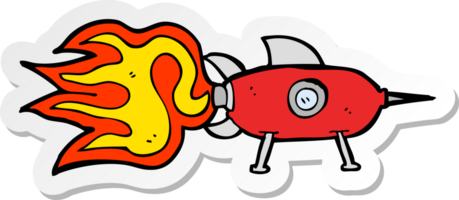 sticker of a cartoon space rocket png