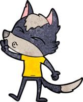 dessin animé loup sifflant png