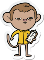 adesivo de um chefe de macaco irritado de desenho animado png