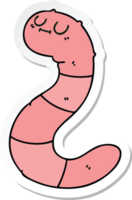 sticker van een eigenzinnige, met de hand getekende cartoonworm png